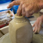 David and Margaret Frith at work at Brookhouse Pottery 2017